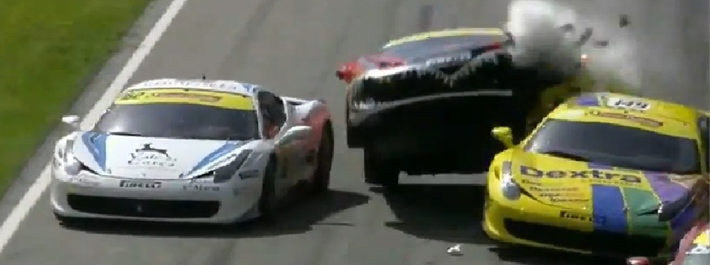 Ferrari Challenge Crash 2012 