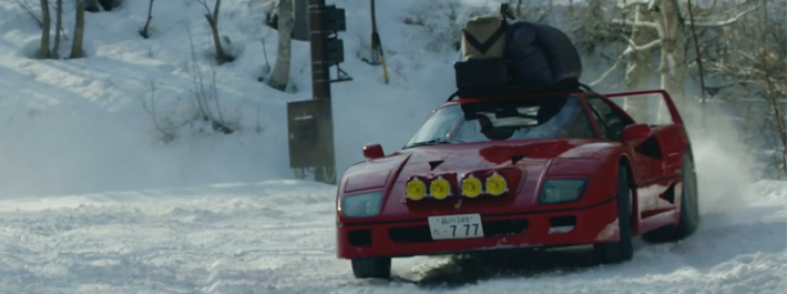 Snow camp - Ferrari F40 na sněhu